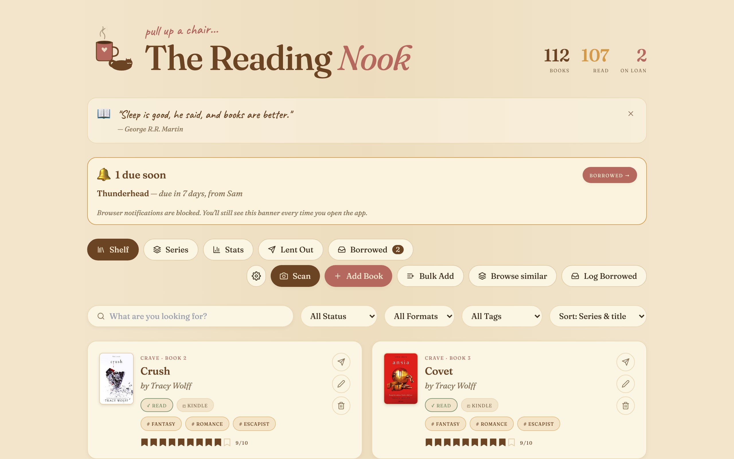 The Reading Nook screenshot